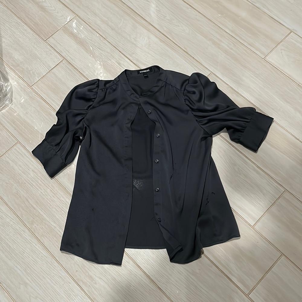 Gray Satin Express Blouse